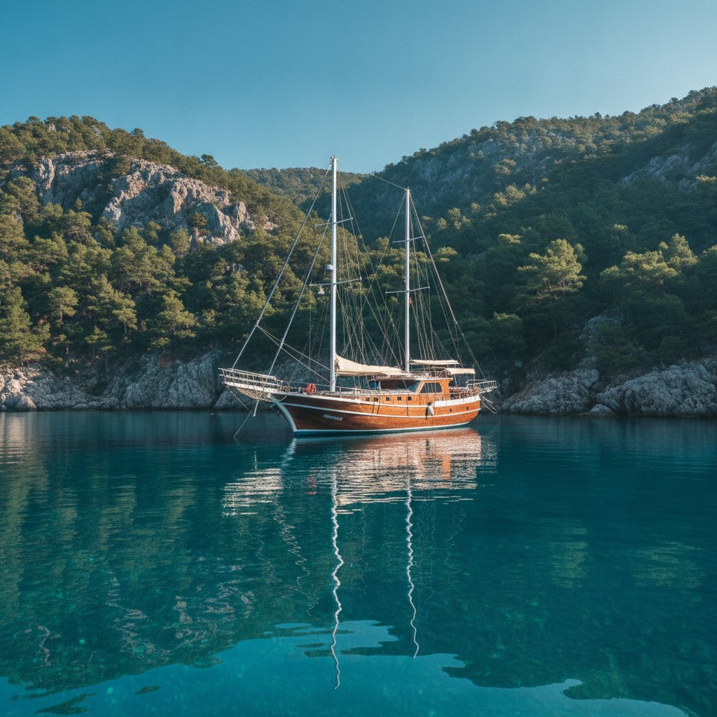 Altın saatte tekne pruvası